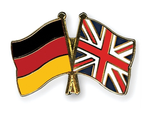 Vlajky Veľkej Británie a Nemecka